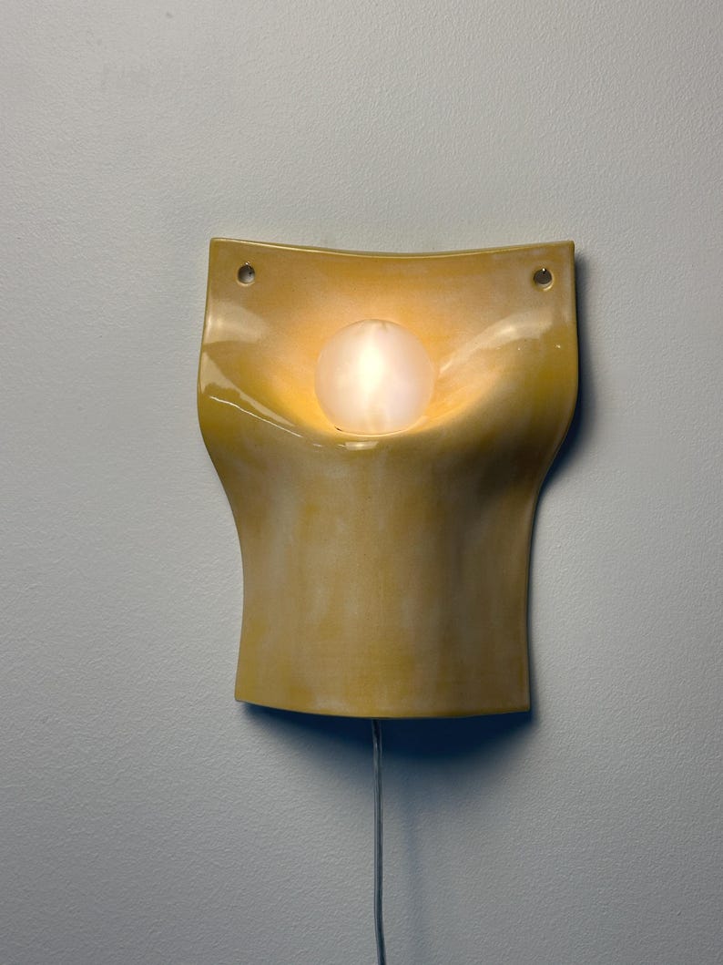 Yellow Plug-in Wall Sconce, Modern Dimmable Lamp, Easy-Install Lighting for Bedrooms, Living Rooms & Dining Areas, Contemporary Accent Light