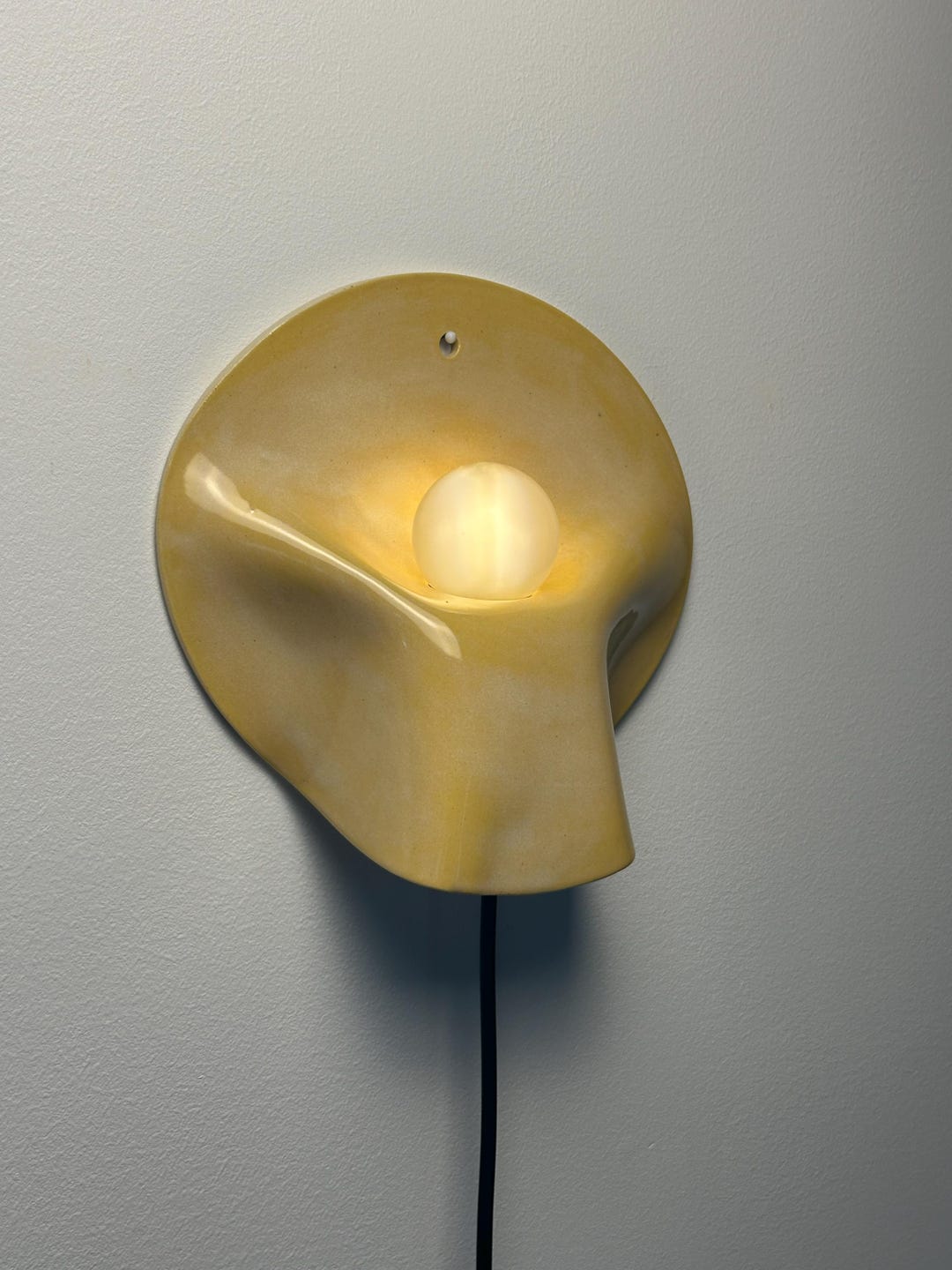 Yellow Plug-in Wall Sconce, Modern Dimmable Lamp, Easy-Install Lighting for Bedrooms, Living Rooms & Dining Areas, Contemporary Accent Light