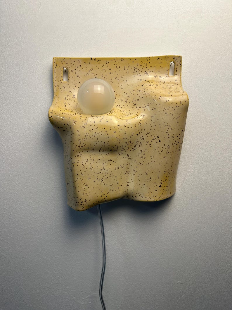 Yellow Plug-in/Hardwired Wall Sconce, Modern Dimmable Ceramic Light, Handmade Accent Lighting for Bedroom, Living Room & Dining Room