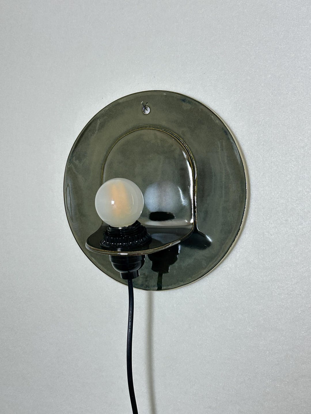 Silver Wall Sconce, Dimmable Plug-In Ceramic Wall Lamp, Easy Install, Bedroom, Living Room, Dining Room Lighting
